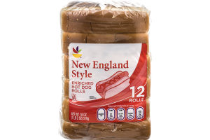 Ahold New England Style Hot Dog Rolls - 12 CT