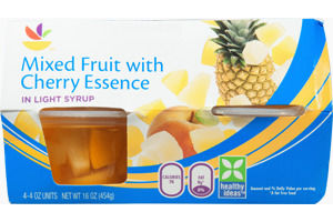 Ahold Mixed Fruit with Cherry Essence in Light Syrup - 4 CT
