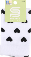 Гольфи підліткові Premier socks дрібні сердечки р.23-25 білі арт.5318