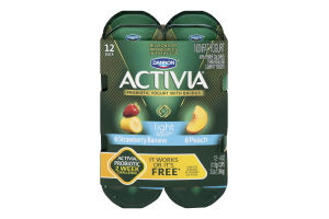 Dannon Activia Nonfat Light Yogurt with Bifidus Variety Pack - 12 PK