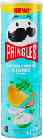 Чипсы картофельные со вкусом сливочного сыра и зелени Pringles тубус 165г