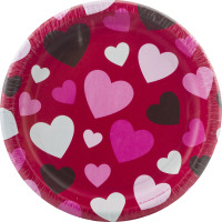 Hallmark Party Plates Heart Over Heart - 8 CT