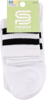 Шкарпетки Premier socks вис спорт смуж білі р22-24
