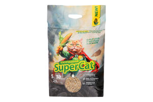 Наполнитель кукурузный природный комкующийся для кошачьих туалетов Super Cat 2.5кг