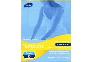 CareOne Regular Cardboard Tampons - 20 CT
