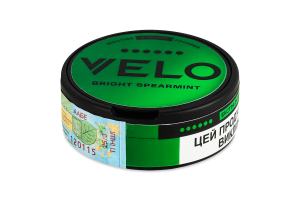 Подушечки никотиносодержащие бестабачные с подсластителями Velo Экстра-интенсивный Bright spearmint 20х0.7г