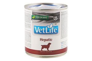 Корм д/собак Vet Life Hepatic при хронічній печінковій недостатності 300г ж/б Farmina