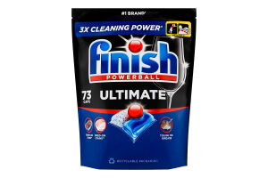 Средство для мытья посуды в посудомоечных машинах Лимон Ultimate Powerball Finish 73шт