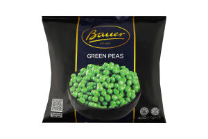 Горошок зелений швидкозаморожений Bauer м/у 400г