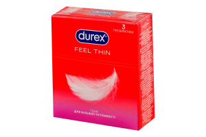 Презервативы латексные тонкие с силиконовой смазкой Feel thin Durex 3шт