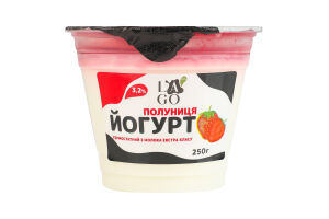 Йогурт 3.2% термостатный Клубника Lago ст 250г