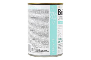 Корм консервований повнораціонний дієтичний для собак Struvite Veterinary diet Brit з/б 400г