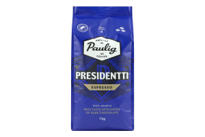 Кофе натуральный в зернах Espresso Presidentti Paulig м/у 1кг