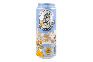 Пиво 0.5л 5.4% світле пшеничне нефільтроване пастеризоване Bayerisch Weissbier Onkel Weber з/б