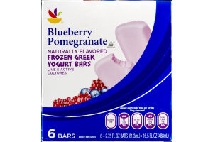 Ahold Frozen Greek Yogurt Bars Blueberry Pomegranate - 6 CT