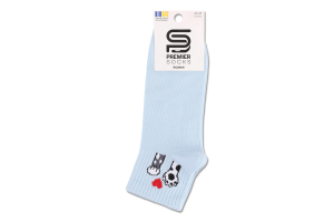 Шкарпетки жіночі Premier socks Резинка лапки з серцями р23-25 св.блакит арт.8423