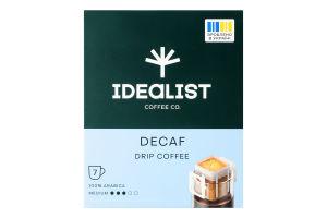 Кофе натуральный молотый в дрип-пакете Декаф Idealist Coffee Co к/у 7х12г