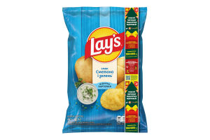 Чипсы картофельные Сметана и зелень Lay's м/у 60г