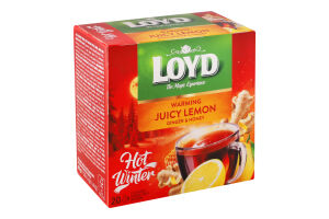 Смесь фруктово-травяная со вкусом лимона имбиря и меда Juicy lemon Loyd к/у 20х2г