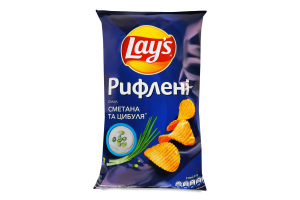 Чипсы картофельные Сметана и лук Рифленые Lay's м/у 120г Lays ...