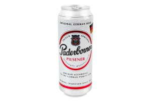 Пиво 0.5л 4.8% світле фільтроване солодове пастеризоване Pilsener Paderborner з/б