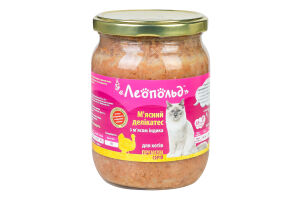 Корм д/котів М"ясний делікатес Преміум серія з м"ясом індика 500г твіст/б Леопольд