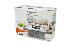 Каструля Ceramic Snow 3,5л квадратна Gusto