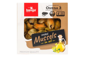 Мидии копченые в масле Banga к/у 120г