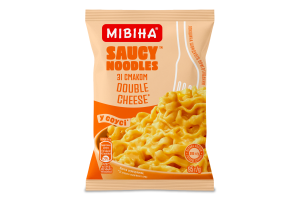 Лапша быстрого приготовления со вкусом двойного сыра Saucy noodles Мівіна м/у 95г