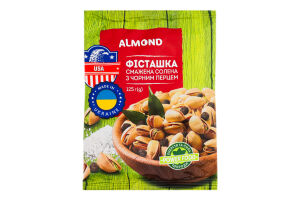 Фісташка смажена солена з чорним перцем Almond м/у 125г
