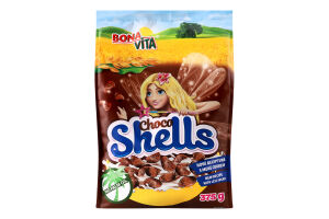 Пластівці зернові з какао Choco shells Bona Vita м/у 375г