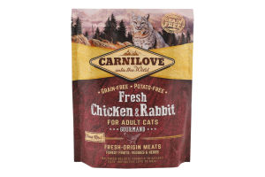 Корм д/котів Фреш з куркою та кроликом сухий 400г Карнілав