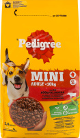 Корм сухой полнорационный для взрослых собак малых пород Mini С говядиной и овощами Pedigree м/у 1.4кг