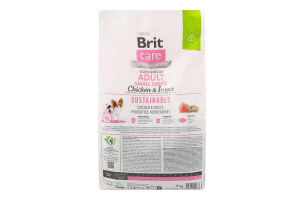 Корм д/дорослих собак малих порід Састейнебл з куркою з комахами сухий 3кг Бріт Кеа