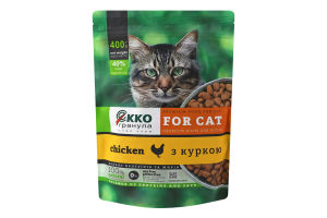 Корм сухий для котів З куркою Екко-гранула д/п 400г