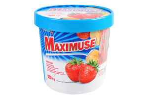 Мороженое 9.9% со вкусом банана наполнителем Клубника и крошками печенья Maximuse Laska ст 300г