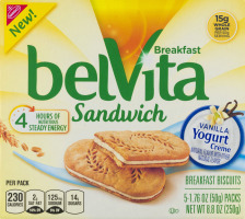 Nabisco belVita Breakfast Sandwich Vanilla Yogurt Creme - 5 PK