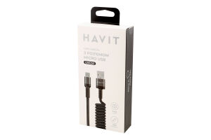 Кабель спіральний micro-USB 1,5м HV-CB6250 Хевіт