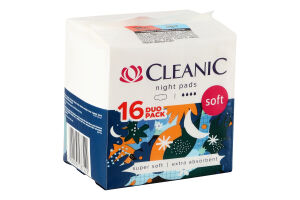 Прокладки гігієнічні Cleanic Soft Duo pack нічні