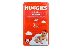 Підгузники для дітей 4-9кг 3 Little Movers Huggies 56шт