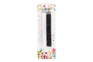 Набір свічок для торту з підставками чорні та білі 13см №KYYW177 Greenwich Products Co. Limited 6шт