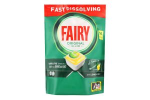 Средство для мытья посуды в посудомоечных машинах в капсулах Lemon All in One Original Fairy 56шт