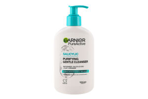 Гель для поддержания защитного барьера кожи лица нежный очищающий с салициловой кислотой Garnier PureActive 250мл