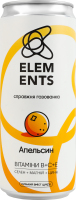 Напиток безалкогольный слабогазированный с витаминами со вкусом апельсина Elements ж/б 330мл