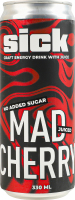 Напій енергетичний безалкогольний середньогазований соковмісний Mad Cherry Sick Underwood Soda з/б 330мл