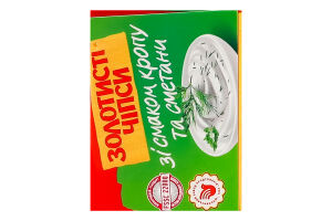 Чипсы картофельные со вкусом укропа и сметаны Золотисті к/у 50г