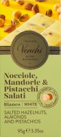 Шоколад білий Venchi з солоними горіхами