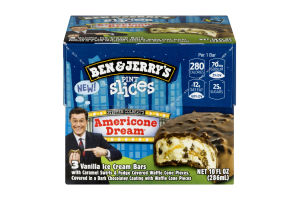 Ben & Jerry's Vanilla Ice Cream Bars Pint Slices American Dream - 3 CT