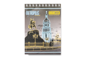 Блокнот Метрополіс А6 клітинка пружина зверху картонна обкладинка 48аркушів BM.24645101-02 Буромакс