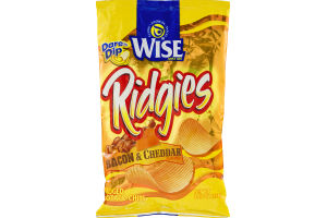 Wise Ridgies Bacon & Cheddar Ridged Potato Chips